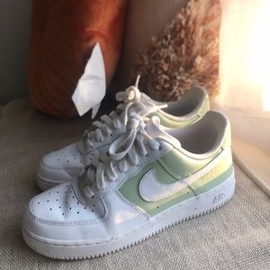 Green Custom Nike Airforce 1s